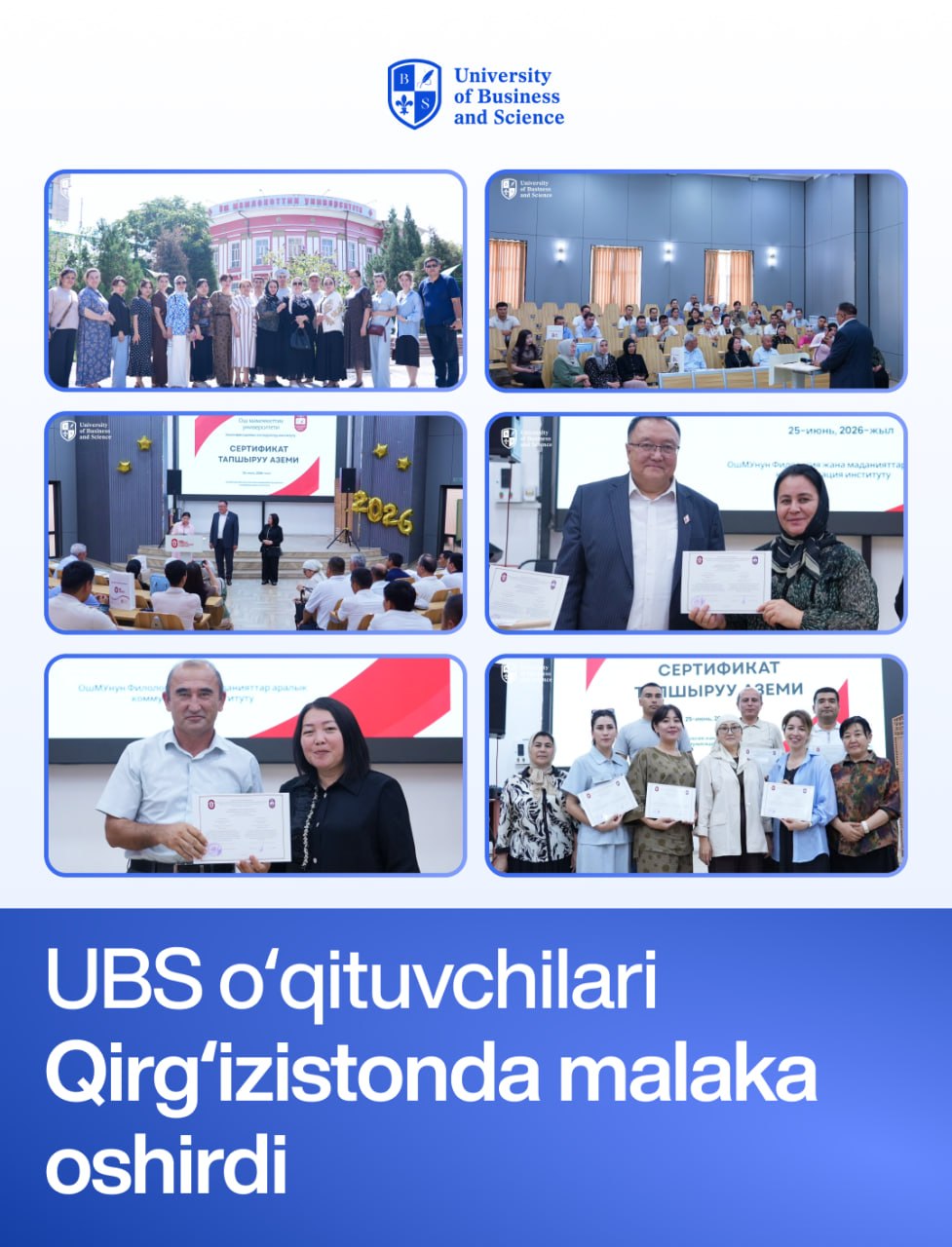 UBS oʻqituvchilari Qirgʻizistonda malaka oshirdi